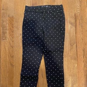 Old Navy Black and White polka dot Pixie Pants. Size 6